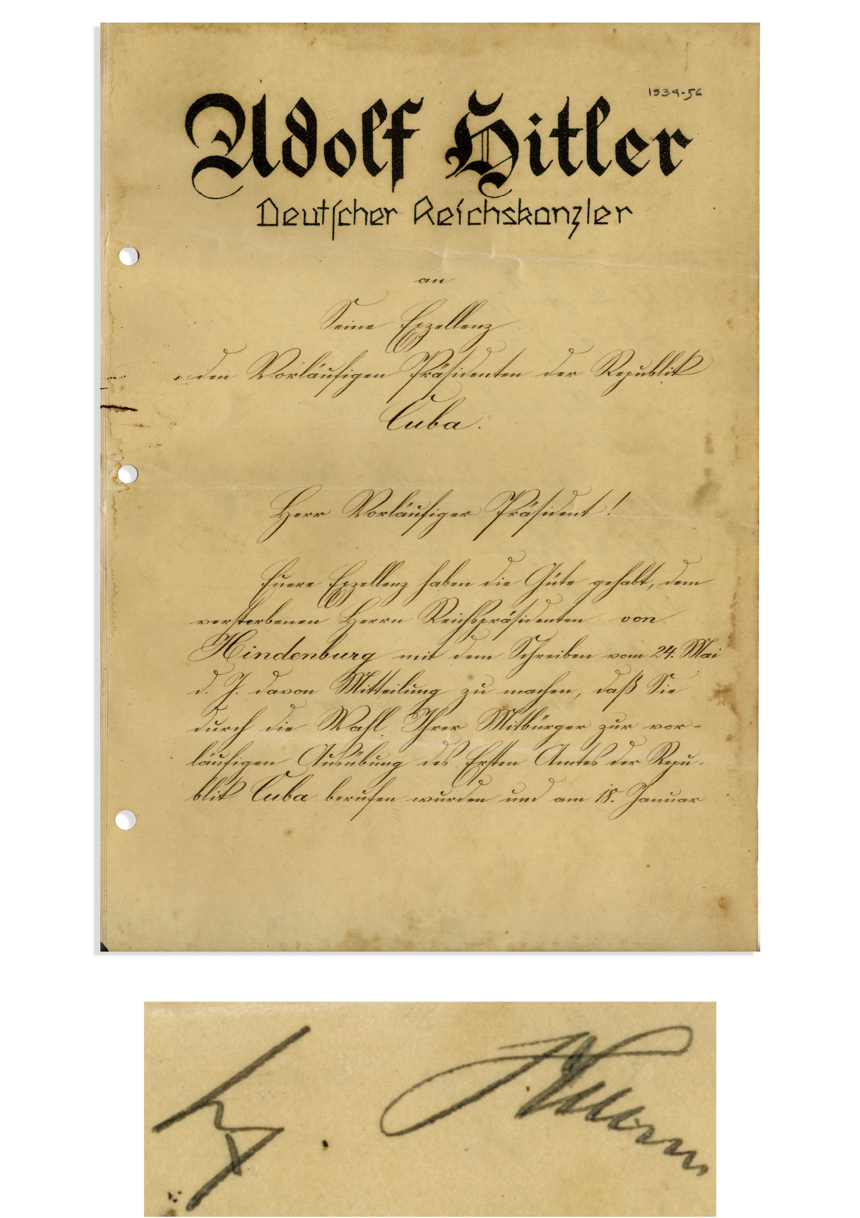 Lot Detail Adolf Hitler Document Signed From 1934, on Hitler's